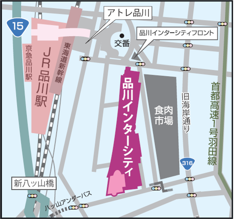 品川インターシティホール　地図